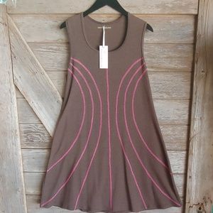 MADE IN USA BROWN ALINE DRESS